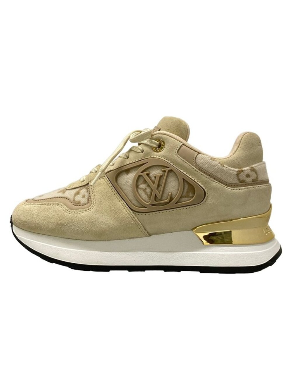 Louis Vuitton Sneakers Neo Run Away Line Gray Beige Wool